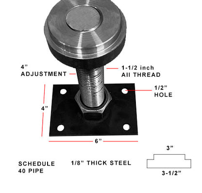 DIY 3-1/2 inch Schedule 40 Jack Post Adjuster